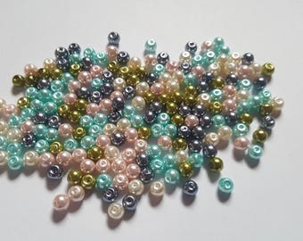 Pastel pearl mix, Glass pearl mix, Glass pearl beads, Bead mix, Bead soup, Glass pearls, Glass beads, Pearl beads, Jewellery making