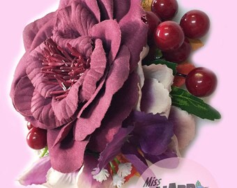 Burgandy Autumn Rose clip
