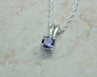Natural Iolite Gemstone Necklace. Sterling Silver Iolite Pendant with 16 inch Chain.Ideal 16th,18th,21st birthday or Anniversary,Present