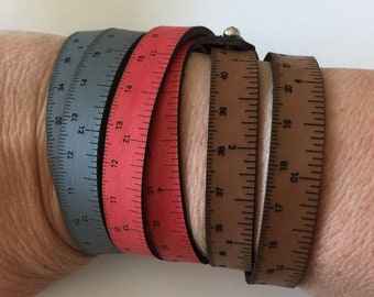 Wrist Ruler Leather Red, Grey, Black or Brown