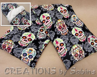 Corn Heating Bag with washable cover Microwaveable Pillow Neck Back Wrap Sugar Skulls Skull Colorful Day of the Dead READY TO SHIP (521)