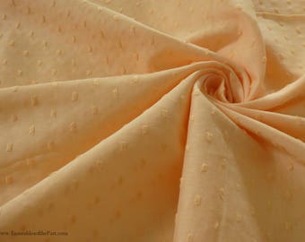 Cotton Swiss Dot Fabric - Peach Dot on Peach - 100% Cotton - by the yard - 45" WIDE - EP Cotton #137
