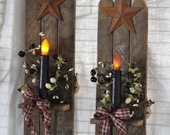 wooden wall sconces