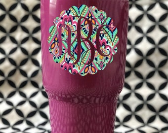 Lilly Pulitzer Inspired Monogram // Vine Monogram Decal // Cup Decal // Tumbler Decal // Yeti Decal // Decal For Women // Free Shipping