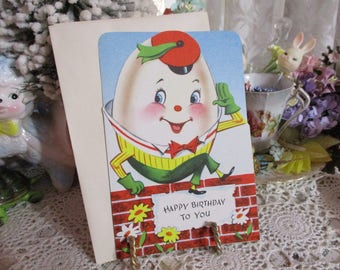 Vintage Retro Mid Century Greeting Card-Humpty Dumpty-Unused-Children's