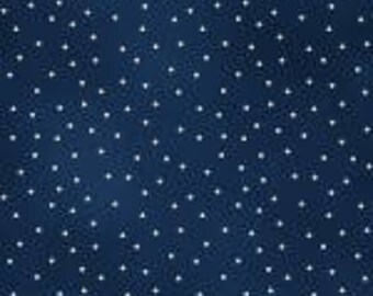 1 yard Maywood Studios Scattered dots in Navy Blue,cotton fabric, geometric