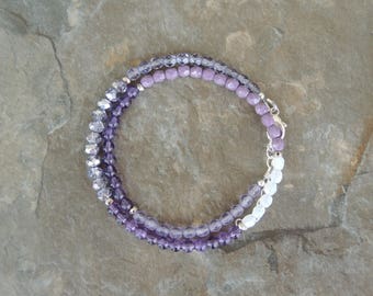 Amethyst Bracelet - Purple Bracelet for Women - Boho Bracelet - Wrap Bracelet for Her - Gemstone Bracelet - Gift for Girlfriend