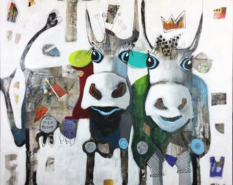 AB-Squirrel-Original acrylic painting, contemporary art, Pop Art, 100 x 100 cm, canvas