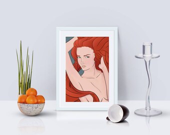 The Woman with the Red Hair • Print illustrated by Brenden Roel de Vries