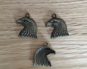 Antique Bronze Bald Eagle Pendant Charms 22mm x 20mm E27