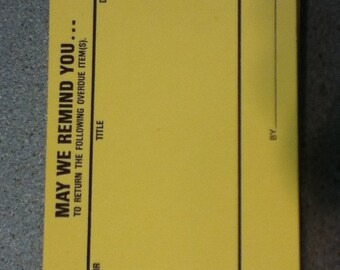 Vintage Overdue Library Books Reminder Cards (Set of 10)