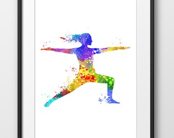 Yoga Print, Yoga Pose Poster, Yoga Watercolor Art, Yoga Wall Art, Yoga Print, Yoga Decor, Yoga Painting, Yoga Decor (A0266)