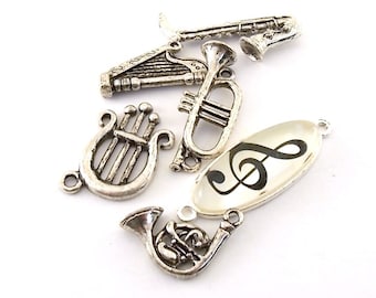 6 Antique Silver Musical Variety