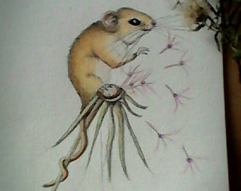 Original Mouse watercolor painting A5 size