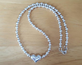 Sterling silver necklace, heart necklace, sterling silver jewellery, heart jewellery, gifts for her, birthday present, Mother's Day gift