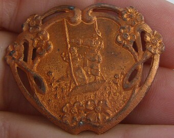 Brass Stampings, Brass Stampings, Vintage Brass, Stamped Brass, Romantic Stampings, Unique Jewelry Supplies,