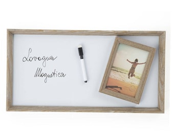 Rectangular magnetic Board with photo frame 24X3X 46.50 cm