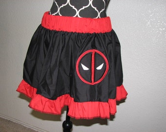 Dead Pool inspired Cosplay Skirt, Comic Con, Geek, Nerd, Halloween, FUN