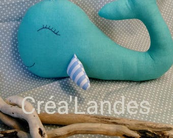 Plush blue turquoise whale nursery decor kids birthday gift