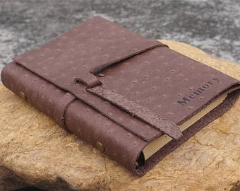 Genuine leather bound journal, Rings dairy notebook, leather travel journal