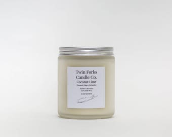 Coconut Lime Scented Candle | 8 oz Candle | Scented Soy Candle | Soy Candle | Candle Handmade | Home Decor | Candle Gift | Home Scent