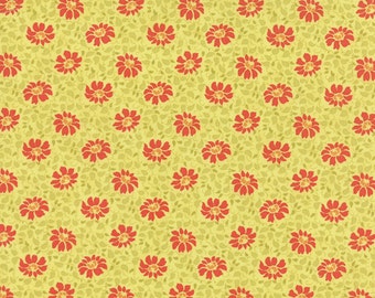 1 yard piece/remnant - SALE - Somerset - Floral Swirls in Citron Green: sku 20232-12 cotton quilting fabric by Fig Tree for Moda Fabrics