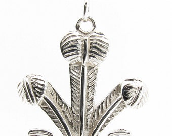 Sterling Silver Prince of Wales Feathers Pendant & Chain