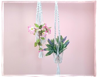 Hanging planter, Macrame Plant Holder, Cord Plant Hanger, Pot Plant Holder, Hanging Basket Holder, Modern Plant hanger, White Wedding hanger