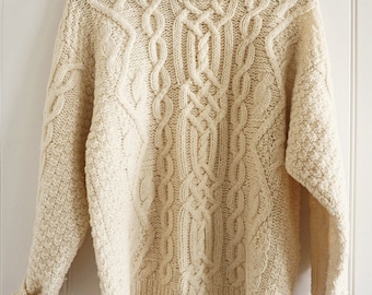 Vintage Cream Cable Knit Sweater