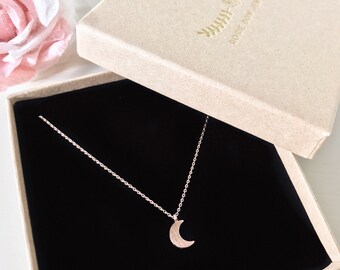 Dainty Moon Necklace ~ Silver/Gold/RoseGold
