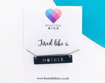 Personalised acrylic MOTHER necklace