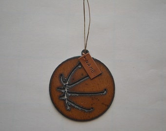 BASKETBALL made of Rustic Rusty Rusted Recycled Metal Custom PERSONALIZED BASKETBALL / Sports / Ornament or Magnet
