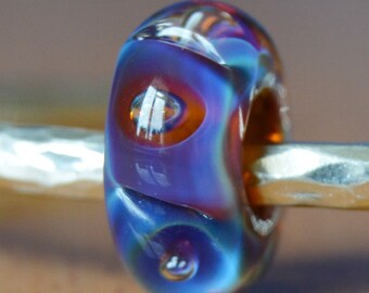 Unique Handmade Lampwork Glass European Charm Bead - SRA - Fits all charm bracelets - Silver Core Options