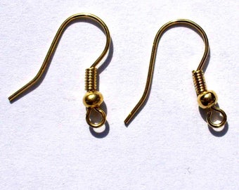 2 Gold hooks 20mm AC19 earrings