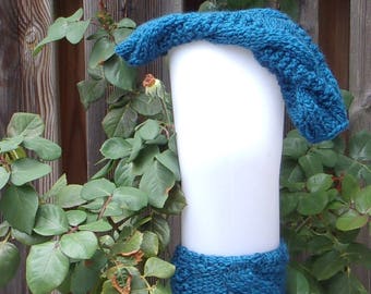 Blue gaiters woman wool