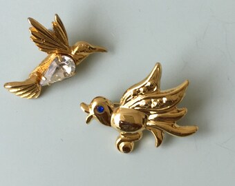 Vintage 2 Pc Petit Bird Brooches