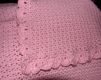 crochet baby blanket pink