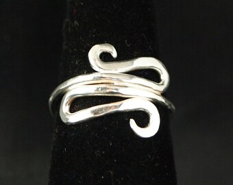 Sterling Silver Scroll ring Size 7 1/4