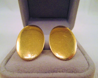Vintage Anson 12K GF Gold Cuff Links 1960's Men's Jewelry Oval Cufflinks Accessory Gift