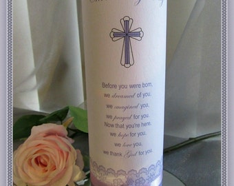 Personalised Christening/Baptism/Naming Day Candle