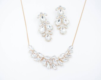 Statement Necklace Crystal Statement Necklace Crystal Statement Necklace Bib Necklace Weddings BRIDESMAIDS Proms chunky necklace