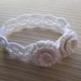 Crochet Pattern #97 White Headband with Two Roses