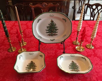 Spode Christmas Serving Bowls(2) and (1)Platter