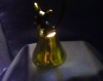 Vintage Brass Blackened Mouse 6 inch Bell