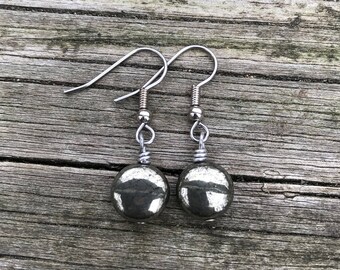 Pyrite Rounds . Earrings