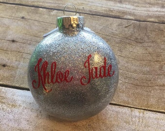 Name Ornament. Glitter Name Ornament. Personalized Ornament. Custom Ornament. Personalized Name Ornament. Christmas Gift. Ornament