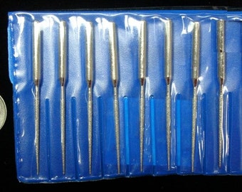 10 diamond drill bits, tapered reamer drill bits tips drill stone, metal, carve or texture metals T030b
