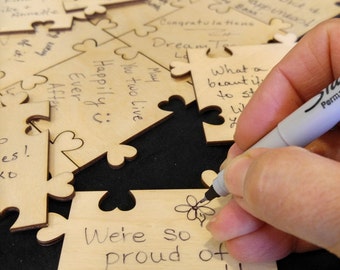 Guest book wood puzzle Wedding Baby shower Graduation Retirement party Bridal shower Get well soon signing puzzle