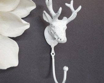 Wall Hook/Deer/Coat Hook/Nursery Decor/Animal Hook/SSLID0114/Mancave Decor/Deer/Stag/Deer Head/Faux Taxidermy/Antlers/Mancave/Animal Hook