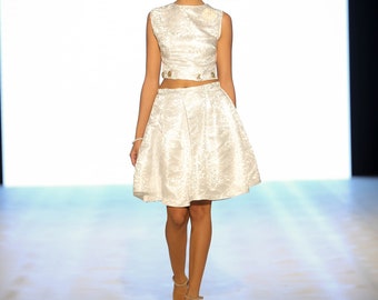 White JaPanese Brocade Dress